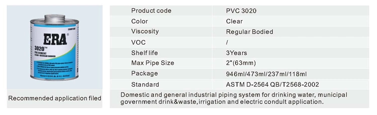 Clear Solvent Cement for PVC / CPVC Piping System for Water Pipe Line