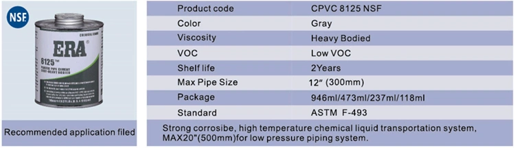 CPVC General Grade CPVC 8125 NSF Pipe Glue for Water Treatment