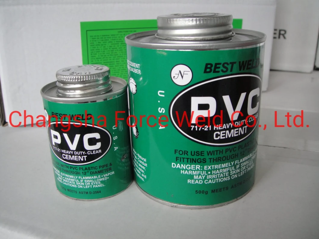 Clear PVC/UPVC Cement/Glue Heavy Duty All Size for Bonding Pipe and Fittings