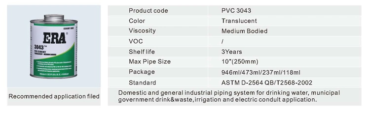 PVC 3043 UPVC CPVC Solvent Cement Glue