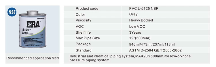 Nse Pipe System Standard Plastic Cement for Water