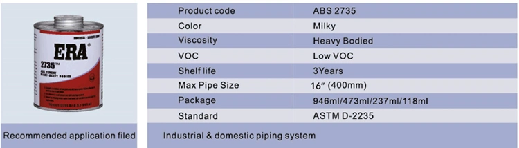 PVC/CPVC Pipe Glue for Industrial Piping System ABS 2735