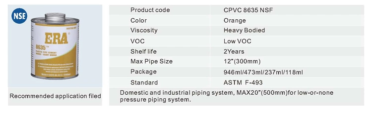 Drainage CPVC 8635 NSF Solvent Cement for Water Pipe Line Glue