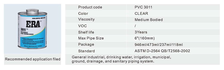PVC Pipe Solvent Cement/Plastic Pipe Glue for Water Pipe Line