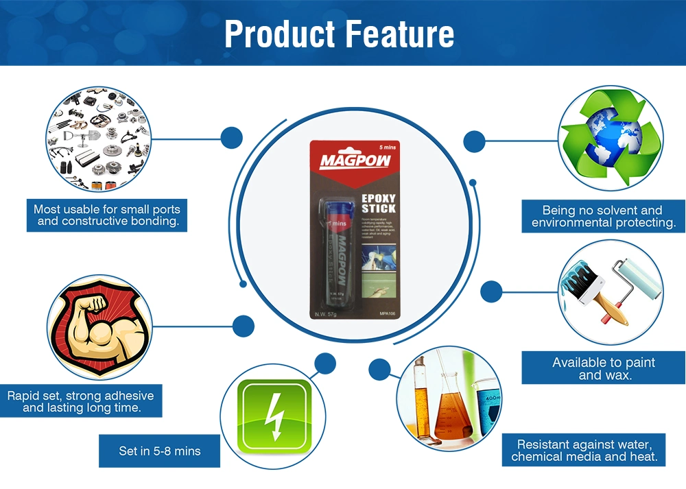 Magpow High Quality Excellent 5 Minutes Epoxy Glue Stick Used on Pipeline Dripping