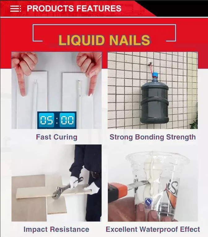 Popular in China Liquid Nails Metal to Concrete Nail Free Glue Liquid Nail