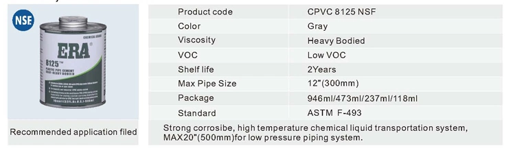 Gray Industrial CPVC Solvent Cement for Heavy Pipe