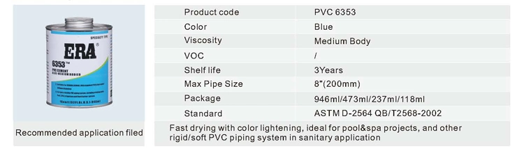 PVC and CPVC Pipe Glue for Water Treatment